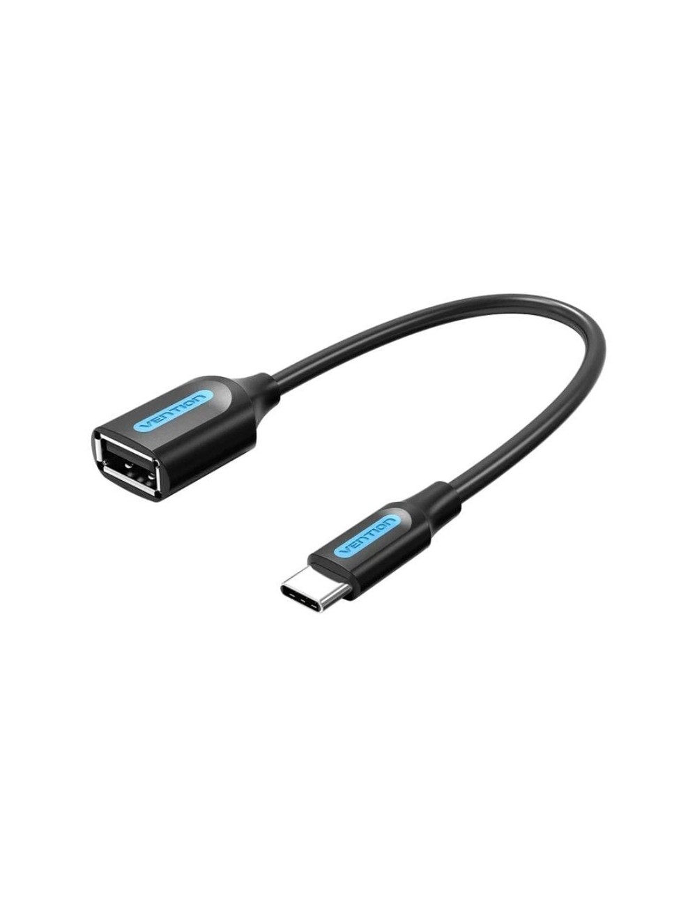 Cable USB 2.0 Tipo-C Vention CCSBB/ USB Tipo-C Macho - USB Hembra/ 15cm/ 480Mbps/ Negro