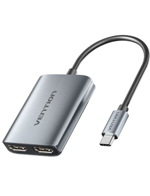 Cable Conversor Vention ACZHB/ USB Tipo-C Macho - 2x HDMI Hembra/ Gris