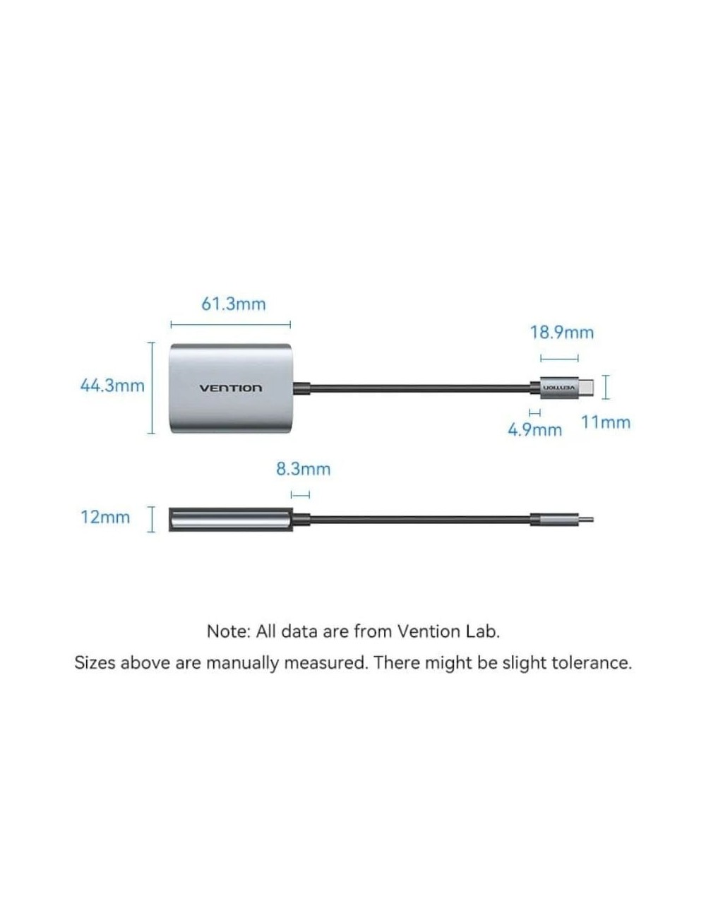 Cable Conversor Vention ACZHB/ USB Tipo-C Macho - 2x HDMI Hembra/ Gris