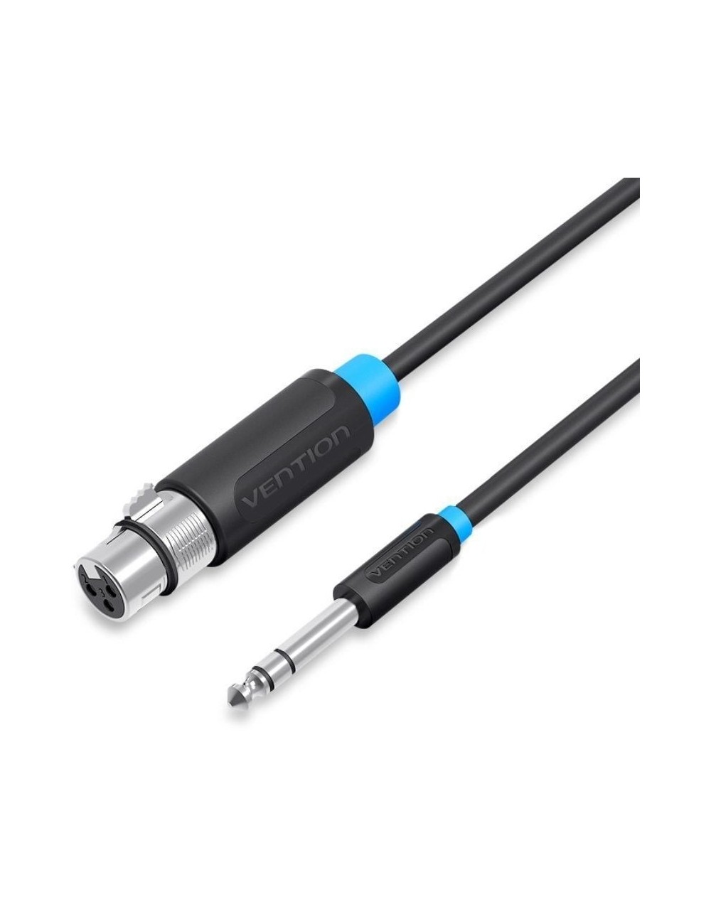 Cable Estéreo Vention BBEBF/ Jack 6.5 Macho - XLR Hembra/ 1m/ Negro