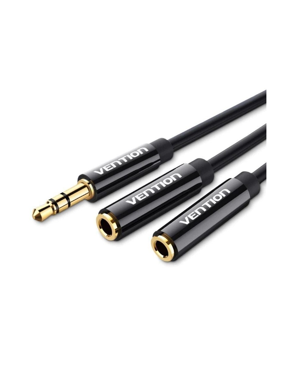 Cable Estéreo Vention BBSBY/ Jack 3.5 Macho - 2x Jack 3.5 Hembra/ 30cm/ Negro
