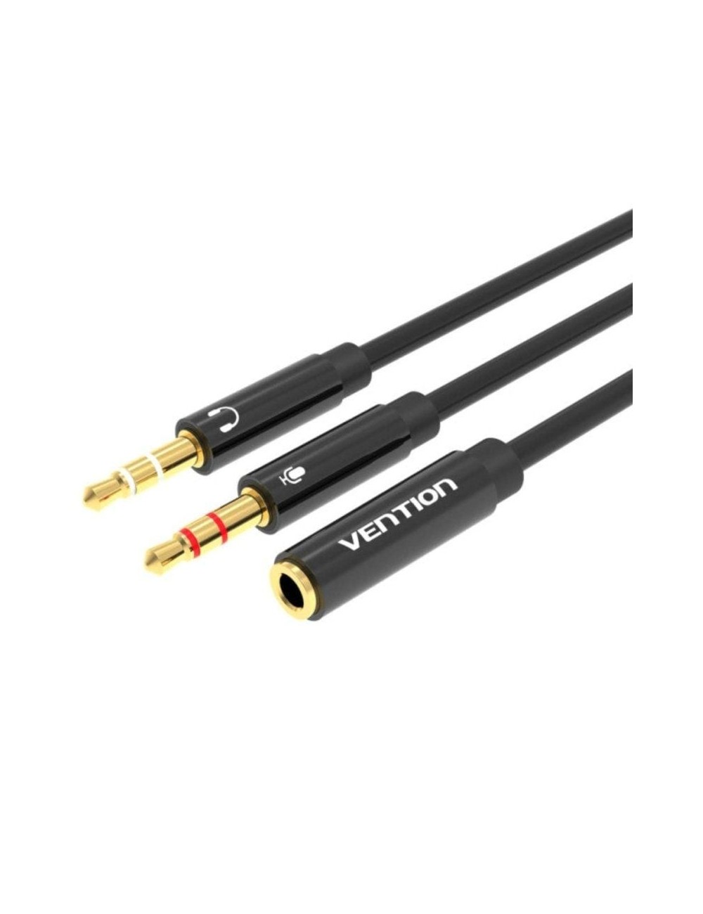 Cable Estéreo Vention BBTBY/ 2x Jack 3.5 Macho - Jack 3.5 Hembra/ 30cm/ Negro