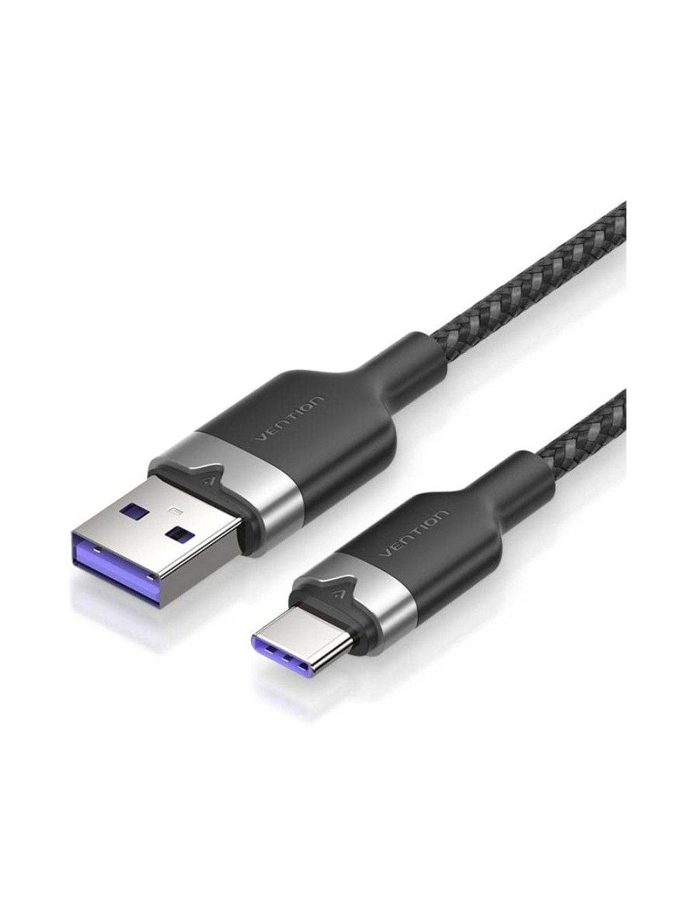Cable USB 2.0 Tipo-C Vention CTOBH/ USB Tipo-C Macho - USB Macho/ Hasta 100W/ 480Mbps/ 2m/ Negro