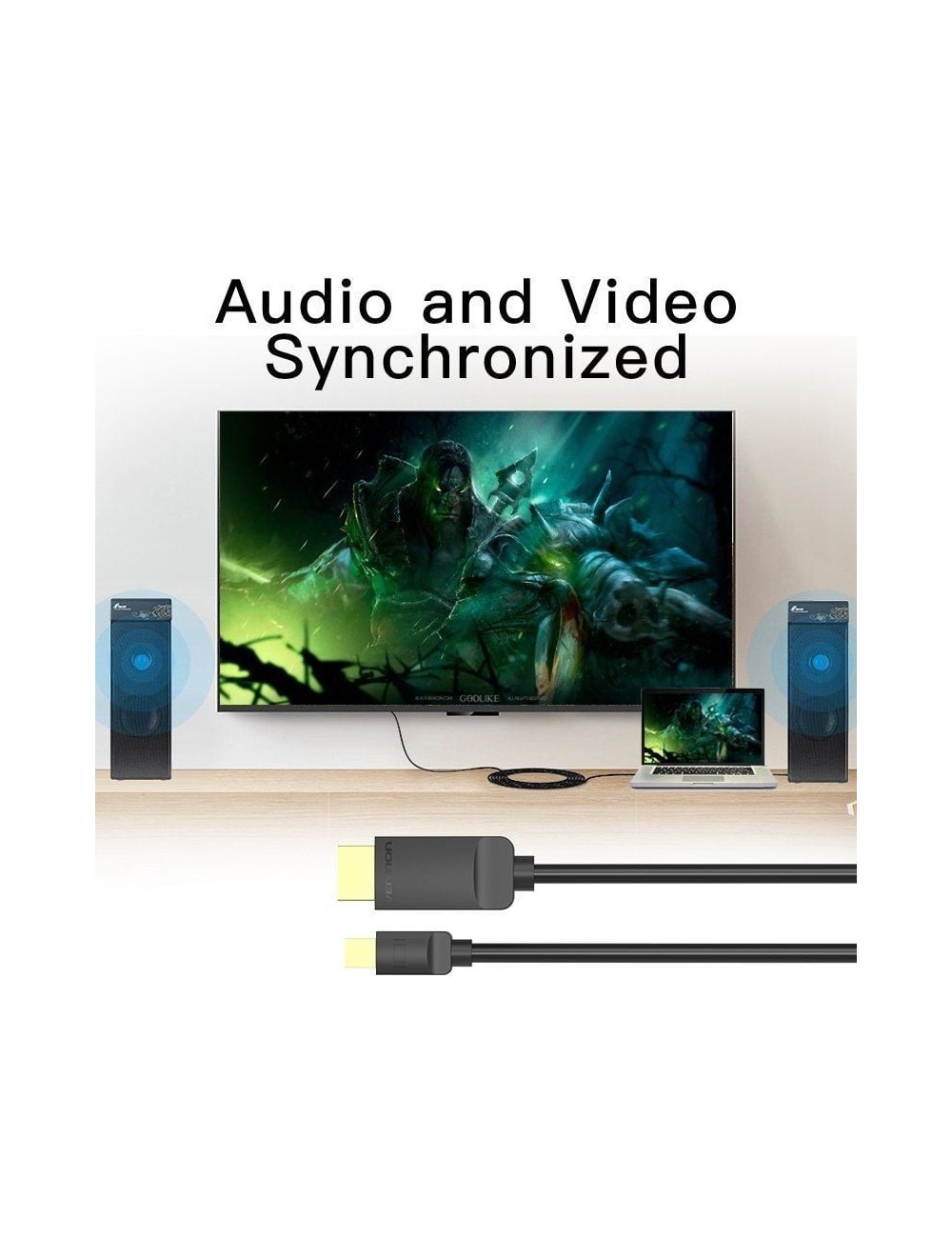 Cable Conversor Vention HABBG/ Mini DisplayPort Macho - HDMI Macho/ 1.5m/ Negro