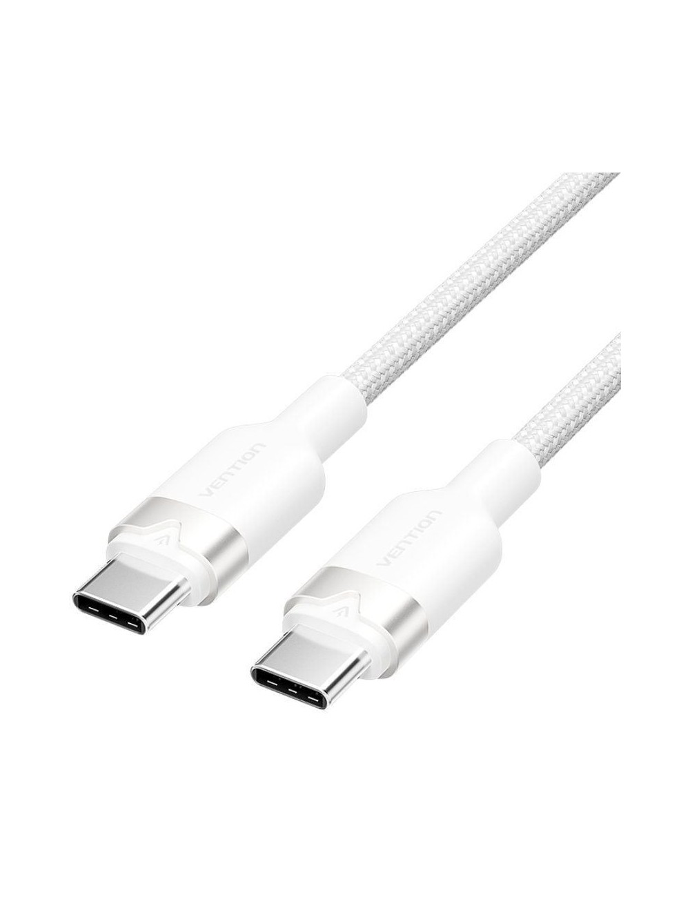 Cable USB 2.0 Tipo-C 3A Vention TRDWH/ USB Tipo-C Macho - USB Tipo-C Macho/ Hasta 60W/ 480Mbps/ 2m/ Blanco