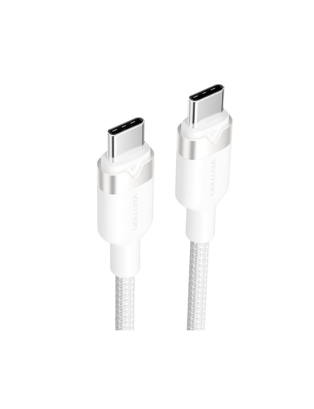 Cable USB 2.0 Tipo-C 3A Vention TRDWH/ USB Tipo-C Macho - USB Tipo-C Macho/ Hasta 60W/ 480Mbps/ 2m/ Blanco