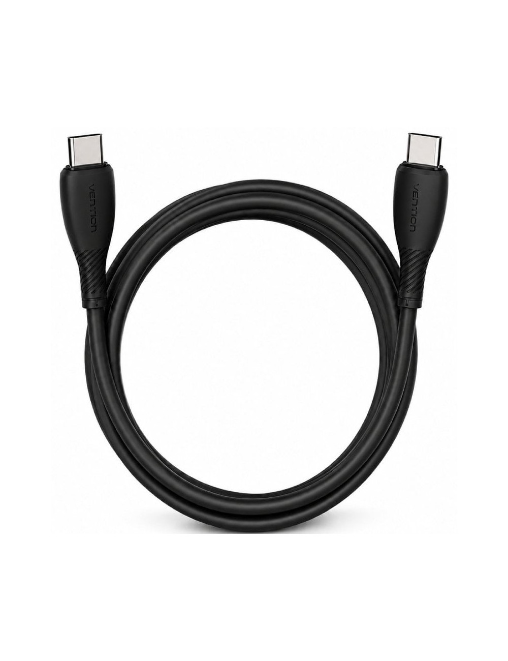 Cable USB 2.0 Tipo-C Vention TRVBH/ USB Tipo-C Macho - USB Tipo-C Macho/ Hasta 60W/ 480Mbps/ 2m/ Negro