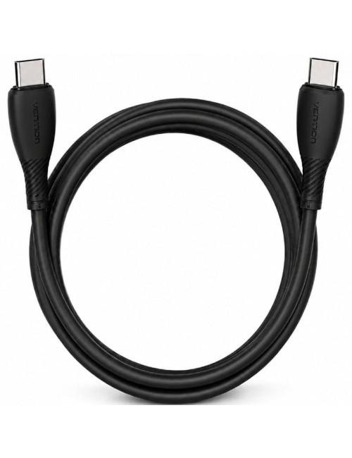 Cable USB 2.0 Tipo-C Vention TRVBH/ USB Tipo-C Macho - USB Tipo-C Macho/ Hasta 60W/ 480Mbps/ 2m/ Negro