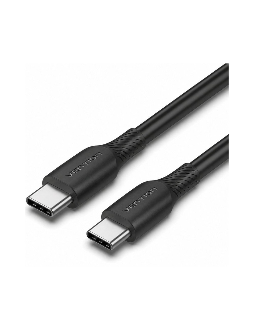 Cable USB 2.0 Tipo-C Vention TRVBH/ USB Tipo-C Macho - USB Tipo-C Macho/ Hasta 60W/ 480Mbps/ 2m/ Negro