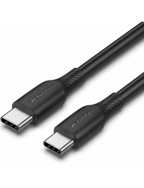 Cable USB 2.0 Tipo-C Vention TRVBH/ USB Tipo-C Macho - USB Tipo-C Macho/ Hasta 60W/ 480Mbps/ 2m/ Negro