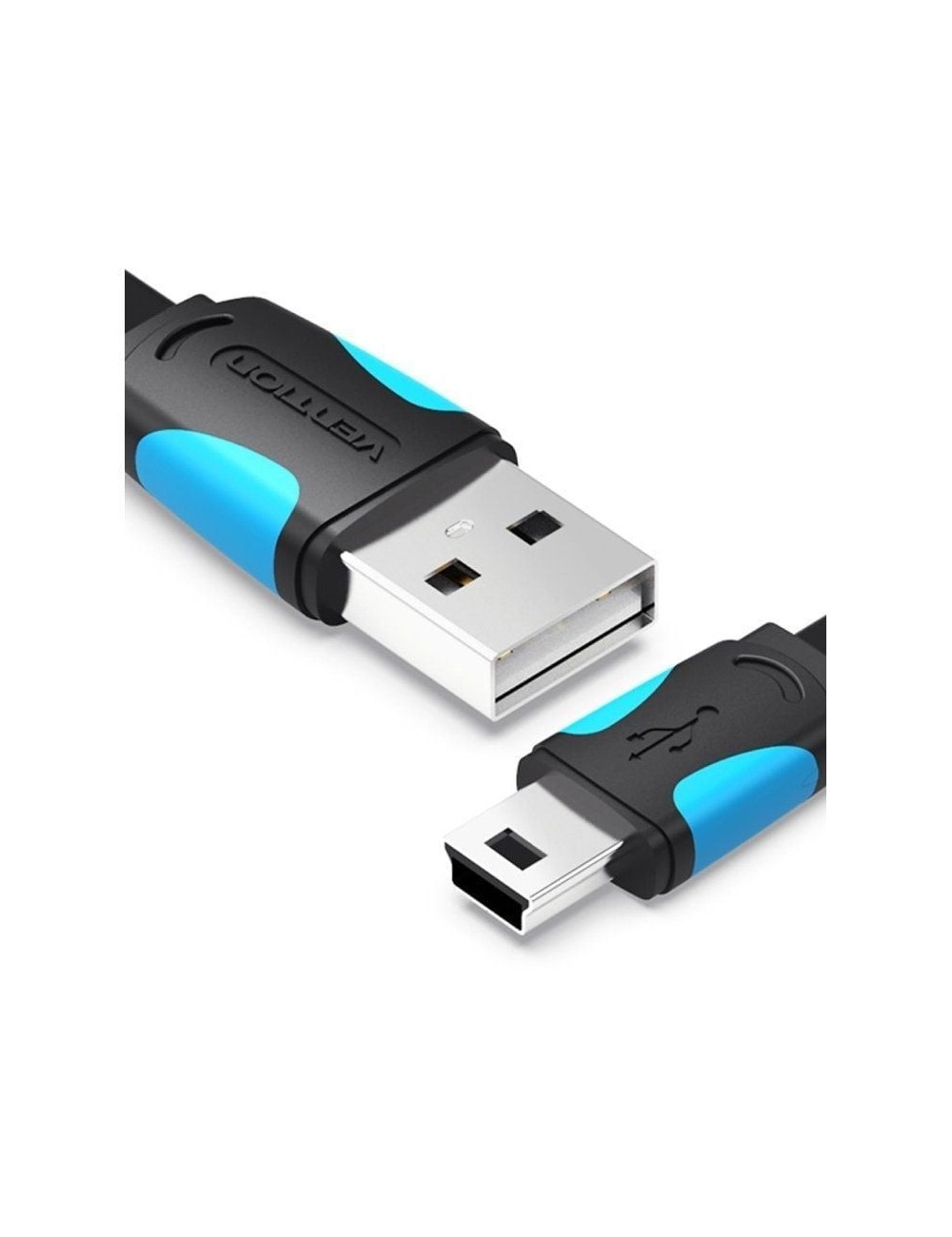 Cable USB 2.0 Vention VAS-A14-B100/ Mini USB Macho - USB Macho/ 480Mbps/ 1m/ Azul y Negro