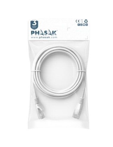 Cable de Red RJ45 S/FTP Phasak PHK 2001 Cat.6a/ 1m/ Gris