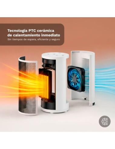 Calefactor Grunkel CAL-CE1800/ 1800W/ Termostato Regulable