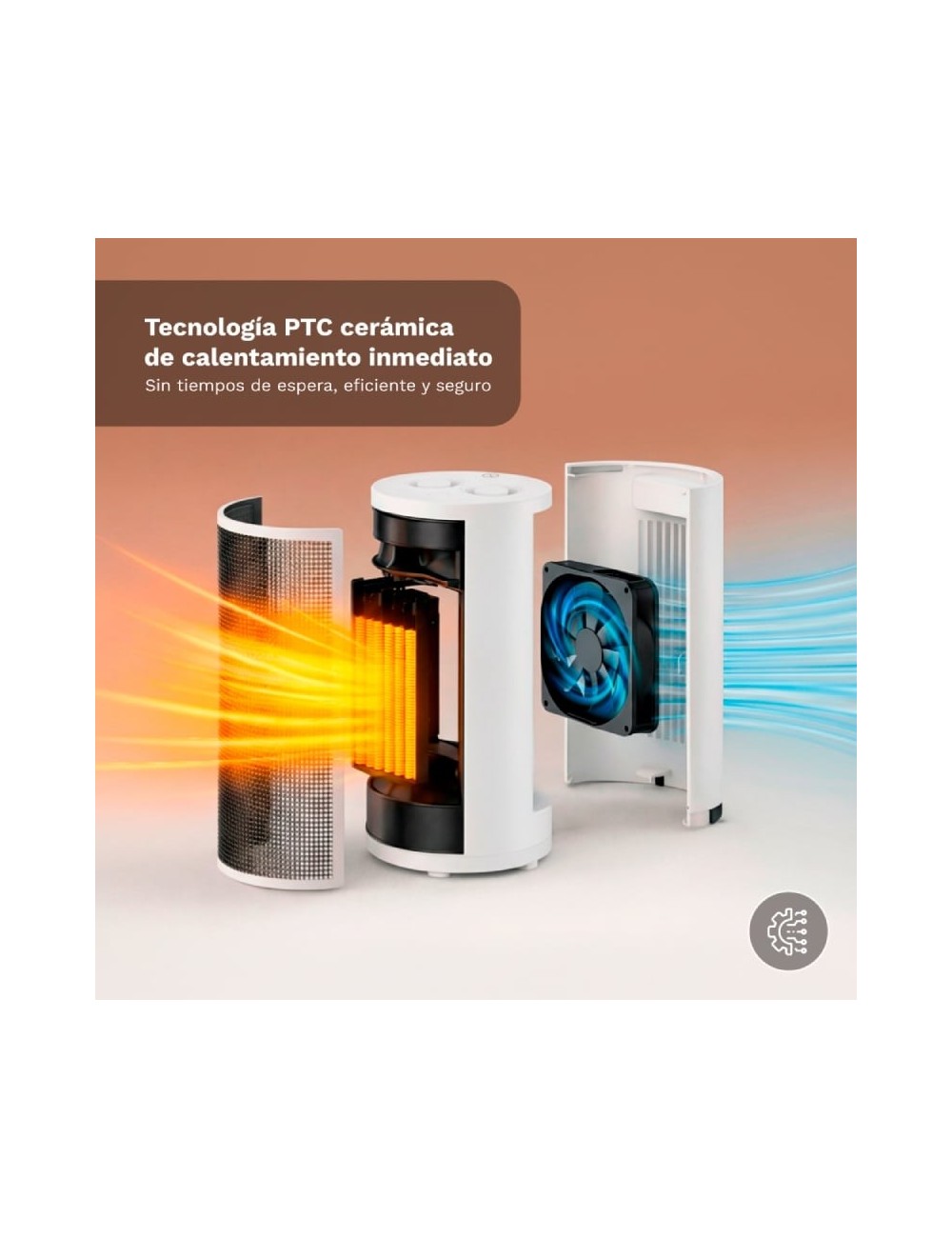 Calefactor Grunkel CAL-CE1800/ 1800W/ Termostato Regulable