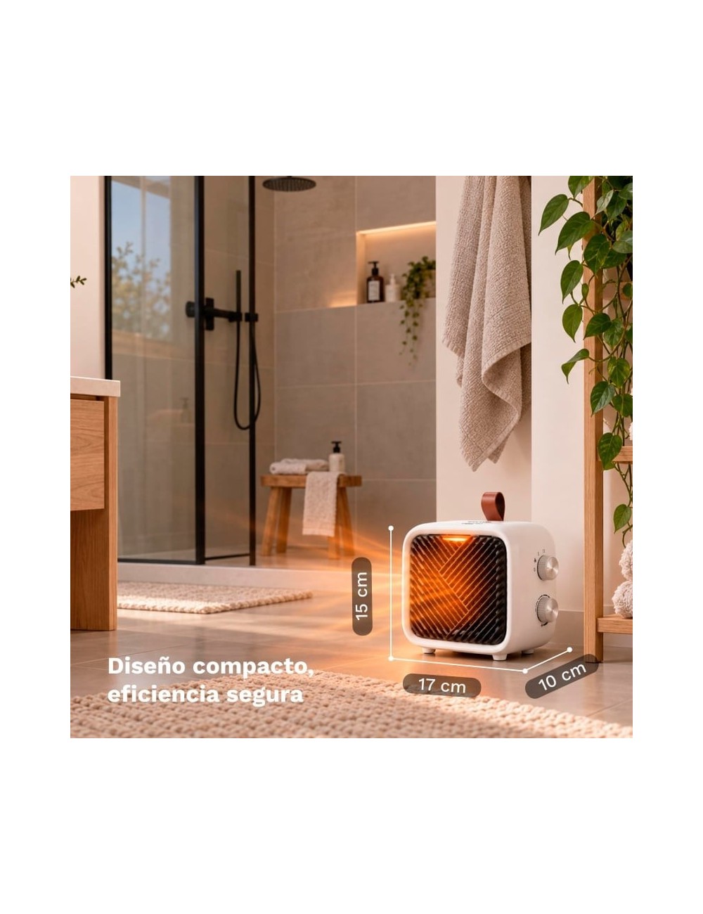 Calefactor Grunkel CF-1500CM/ 1500W/ Termostato Regulable