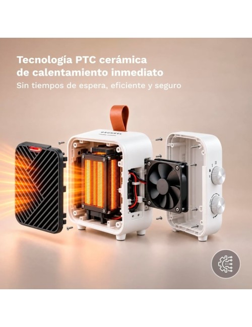 Calefactor Grunkel CF-1500CM/ 1500W/ Termostato Regulable