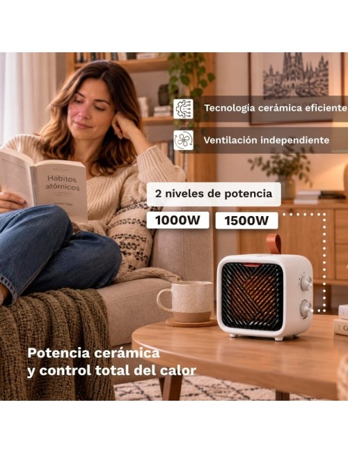 Calefactor Grunkel CF-1500CM/ 1500W/ Termostato Regulable