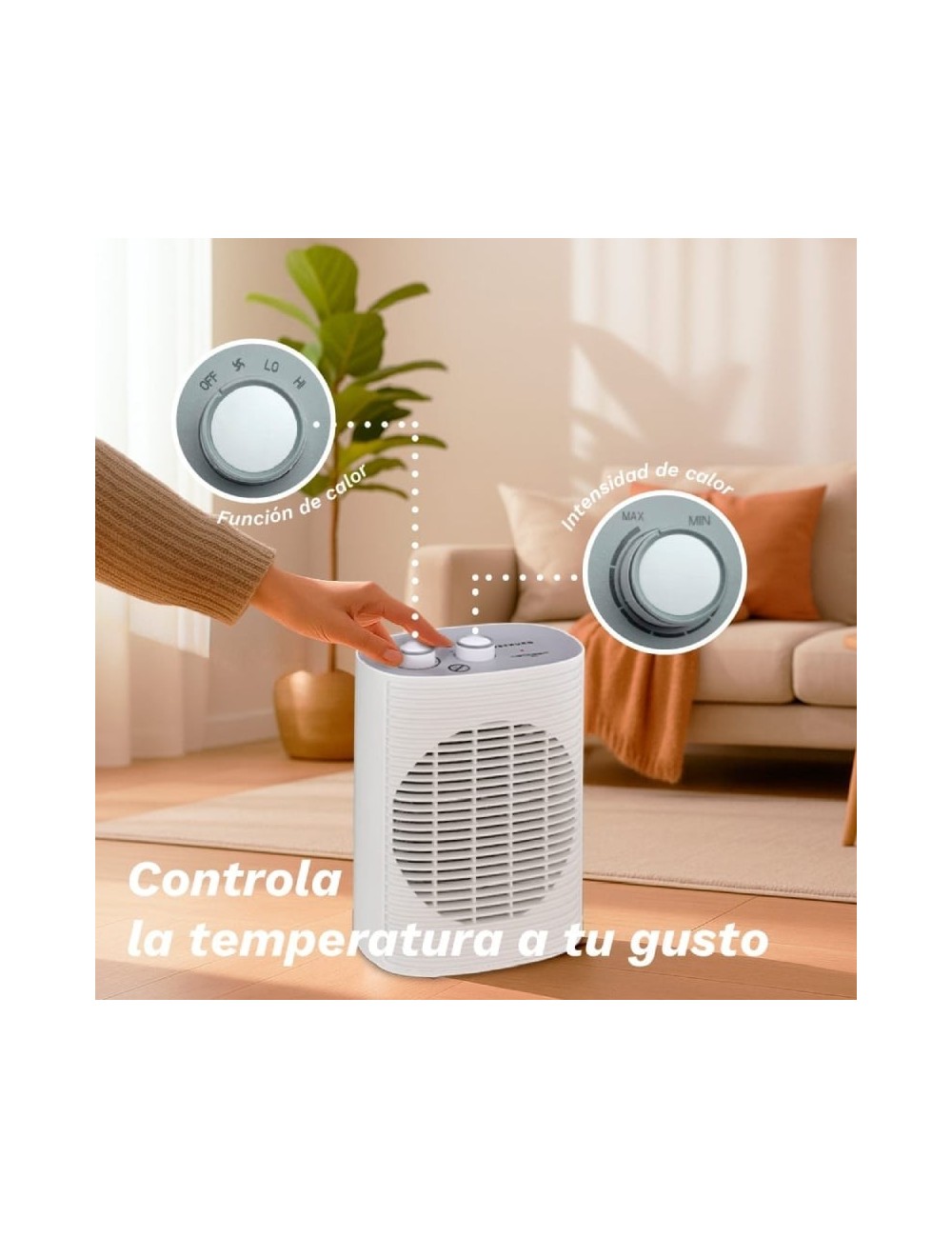 Calefactor / Termoventilador Grunkel CF-2000LINE/ 2000W/ Termostato Regulable
