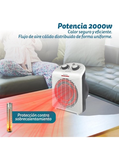 Calefactor / Termoventilador Grunkel WB-2000PLUSBL/ 2000W/ Termostato Regulable