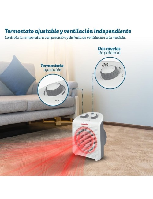 Calefactor / Termoventilador Grunkel WB-2000PLUSBL/ 2000W/ Termostato Regulable