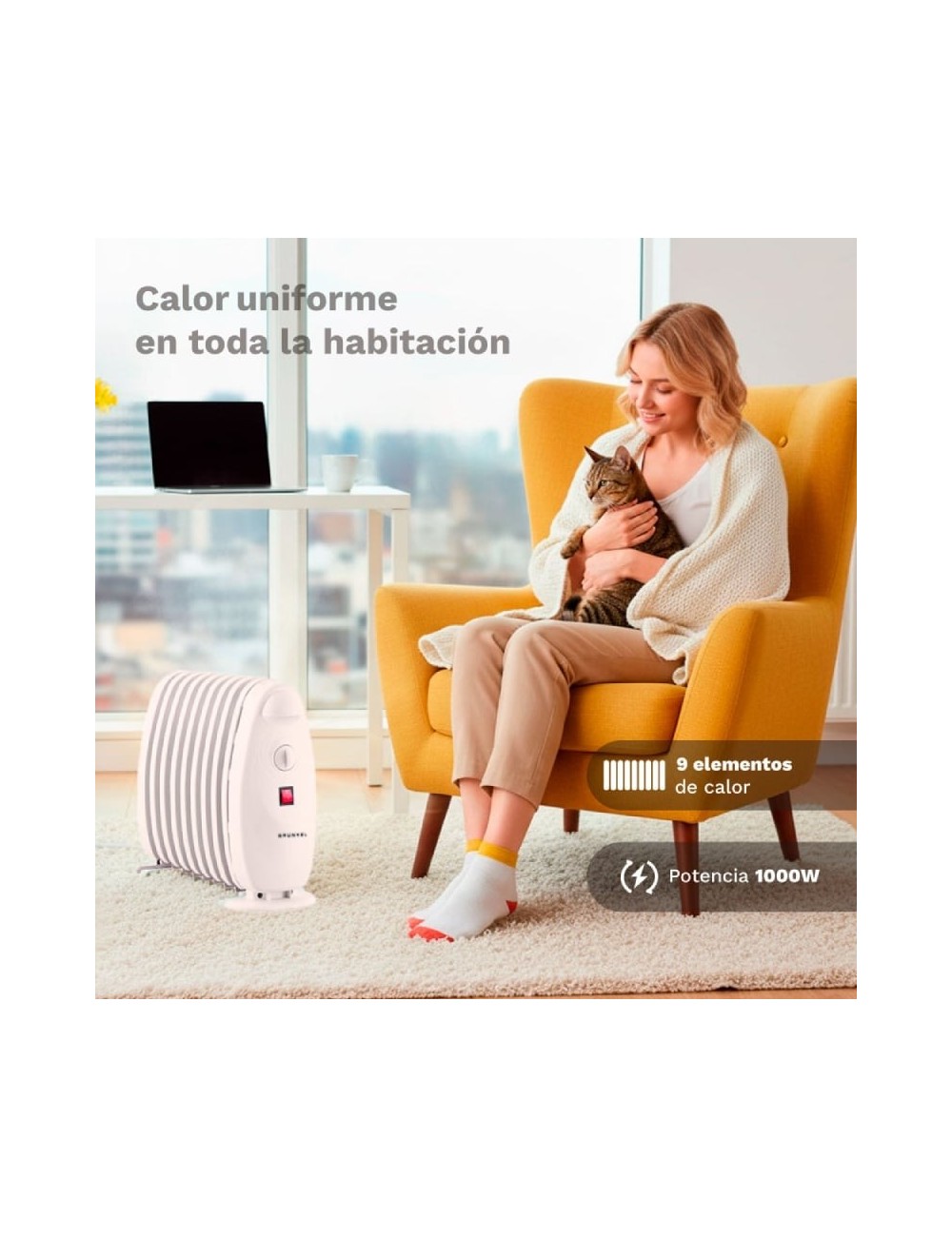 Radiador de Aceite Grunkel RACP-100D/ 3 Potencias/ 1000W/ 9 Elementos