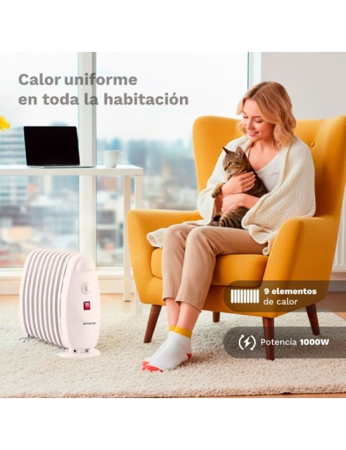 Radiador de Aceite Grunkel RACP-100D/ 3 Potencias/ 1000W/ 9 Elementos