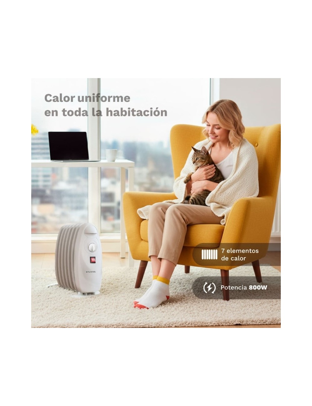 Radiador de Aceite Grunkel RACP-80D/ 3 Potencias/ 800W/ 7 Elementos