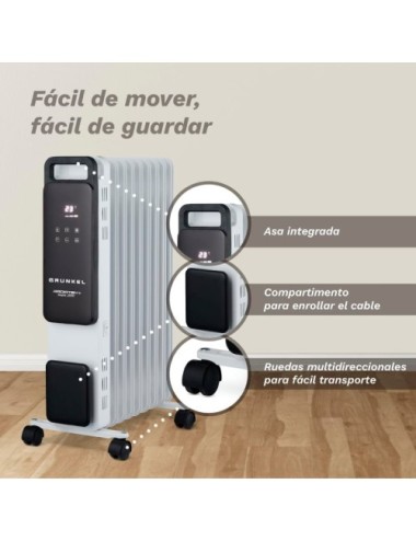 Radiador de Aceite Grunkel RD-2000PRO/ 3 Potencias/ 2000W/ 9 Elementos/ WiFi