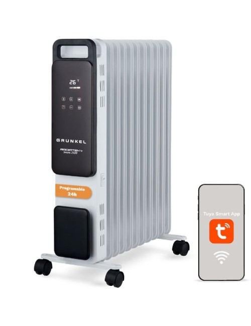 Radiador de Aceite Grunkel RD-2500PRO/ 3 Potencias/ 2500W/ 11 Elementos/ WiFi