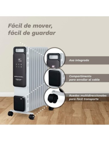 Radiador de Aceite Grunkel RD-2500PRO/ 3 Potencias/ 2500W/ 11 Elementos/ WiFi