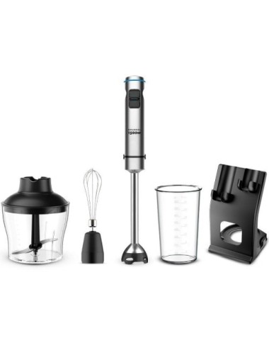 Batidora de mano Grunkel BM-1500SET/ 1500W/ Capacidad 0.8L/ Incluye Vaso, Picadora, Varilla y Soporte