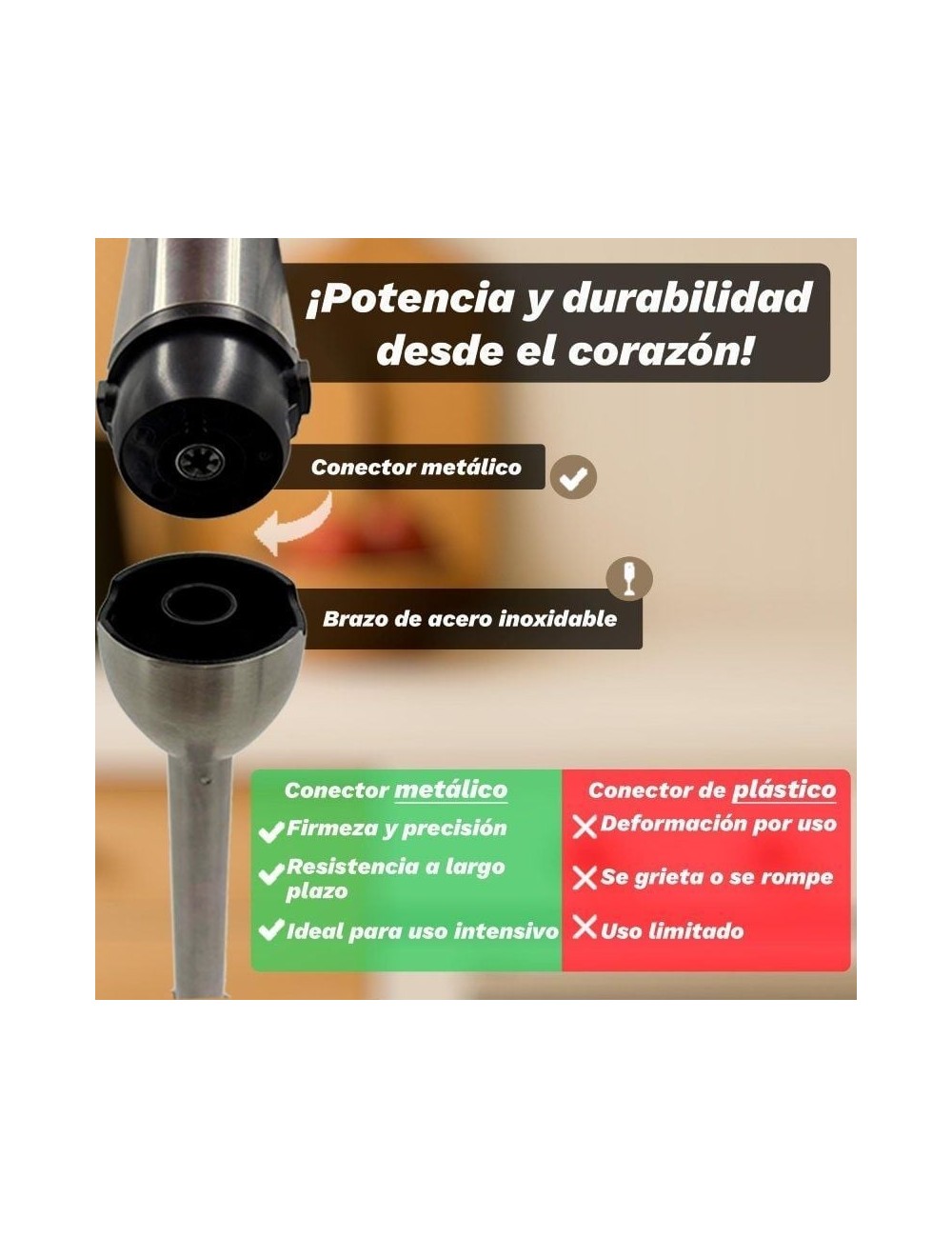 Batidora de mano Grunkel BM-1500SET/ 1500W/ Capacidad 0.8L/ Incluye Vaso, Picadora, Varilla y Soporte