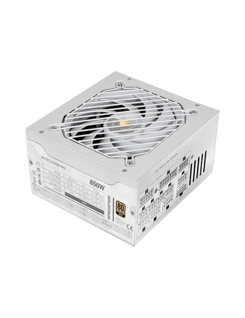 Fuente de Alimentación Mars Gaming MPB850PSI/ 850W/ Ventilador 14cm/ ATX 3.1/ PCIe 5.1/ 80 Plus Gold
