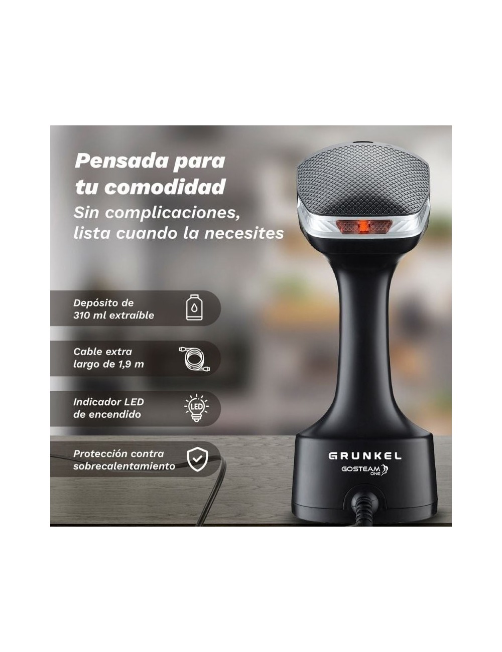 Plancha Vertical Grunkel PV-1600GSO/ 1600W/ Depósito 310ml