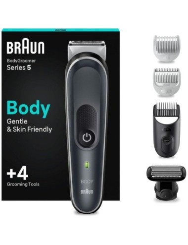Cortapelos Braun BodyGroomer Series 5 BG5360/ con Batería/ 4 Accesorios