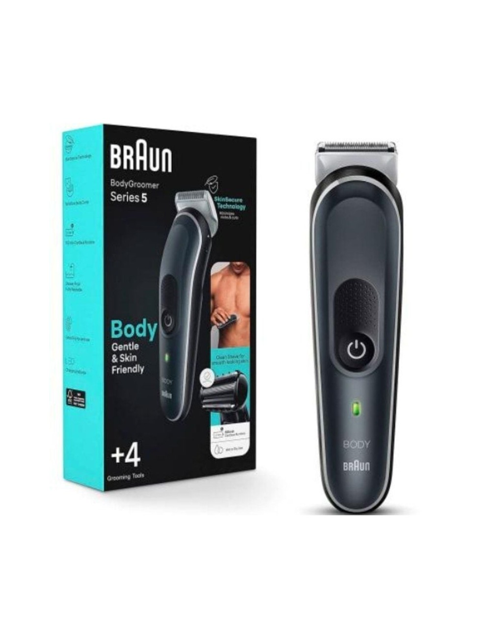Cortapelos Braun BodyGroomer Series 5 BG5360/ con Batería/ 4 Accesorios