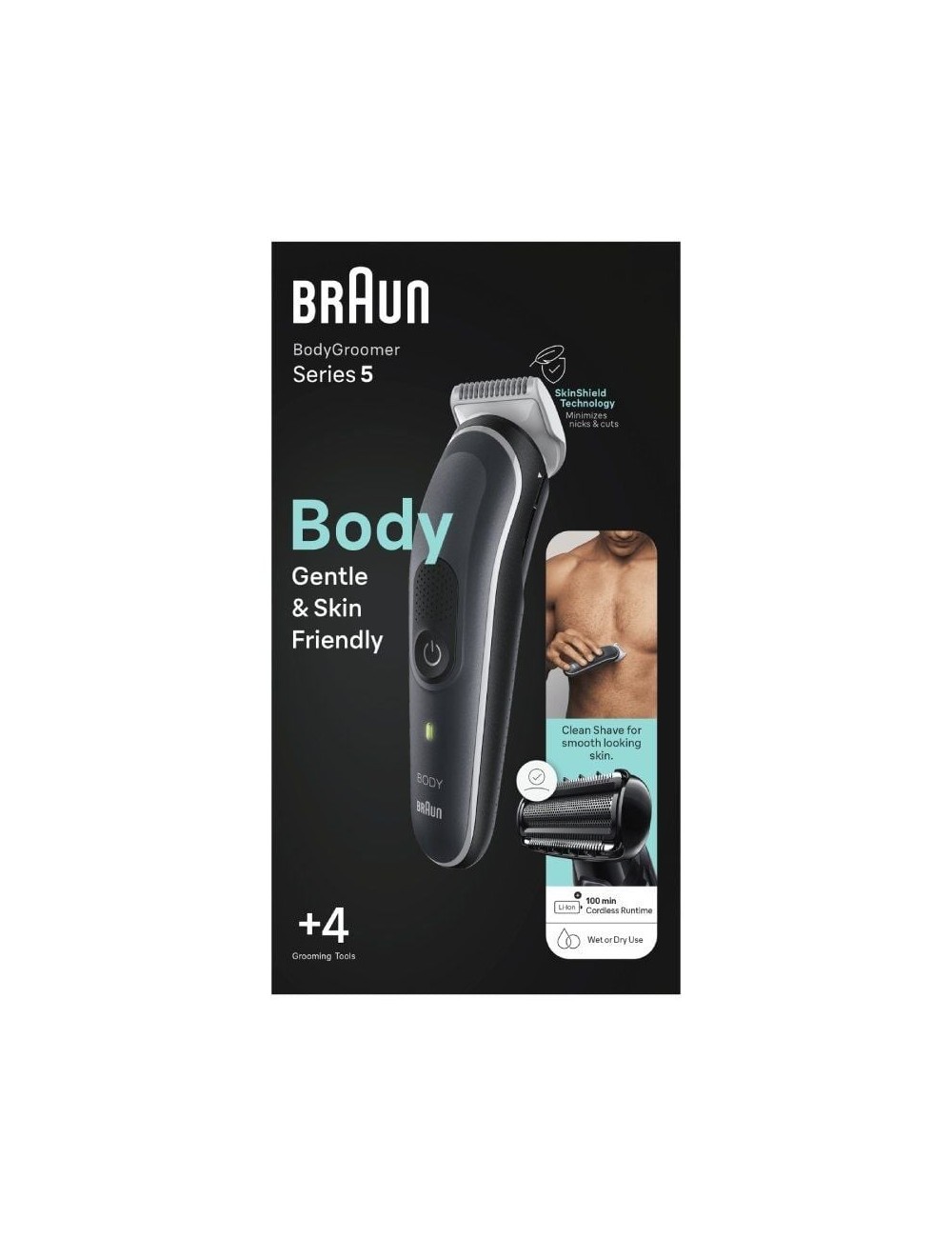 Cortapelos Braun BodyGroomer Series 5 BG5360/ con Batería/ 4 Accesorios