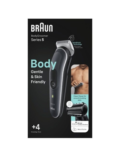 Cortapelos Braun BodyGroomer Series 5 BG5360/ con Batería/ 4 Accesorios