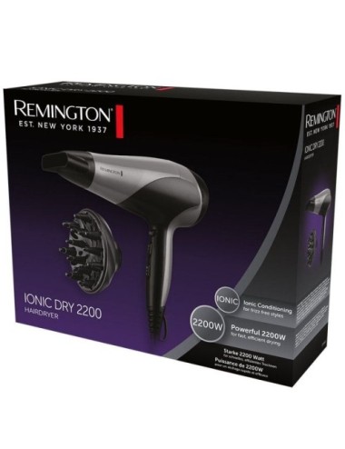 Secador Remington Ionic Dry 2200/ 2200W/ Iónico/ Negro y Gris