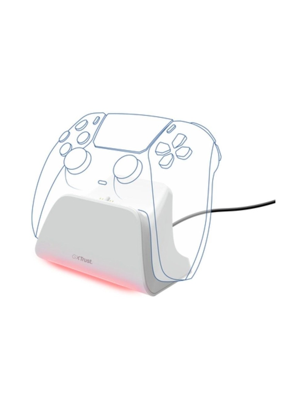 Estación de Recarga Rápida Trust Gaming GXT 255 para PS5/ Blanco