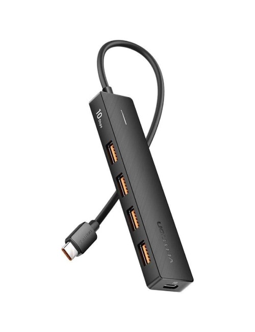 Hub USB Tipo-C 3.2 Vention CKCBB/ 4xUSB/ 1xUSB Tipo-C PD