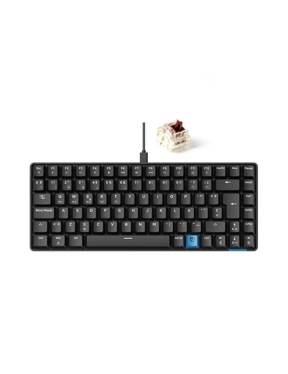 Teclado Gaming Mecánico Inalámbrico Hiditec GM1K/ Hot-Swap switch Gateron Brown