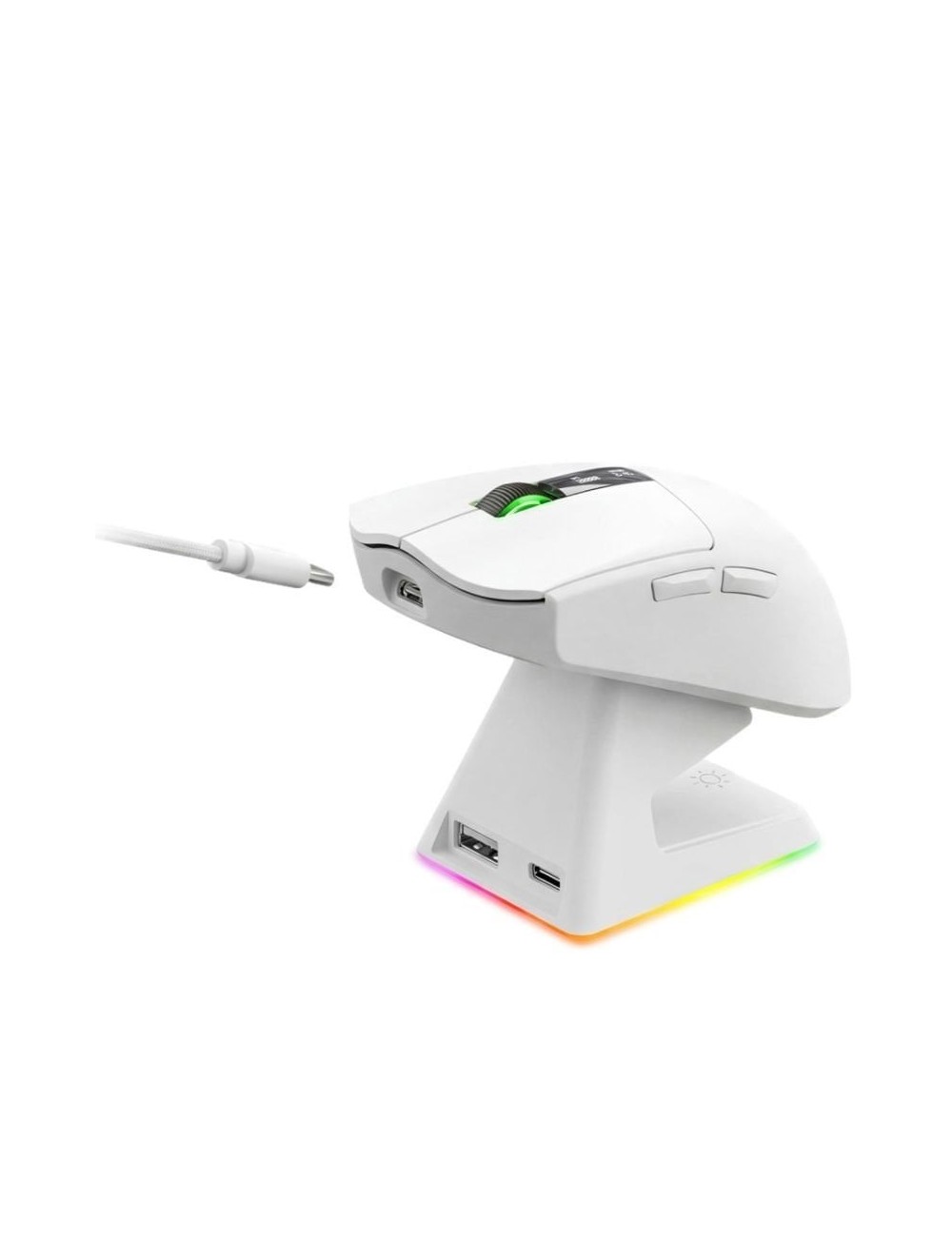 Ratón Gaming Inalámbrico Mars Gaming MMW-Elite/ Batería Recargable/ Hasta 20000 DPI/ Blanco