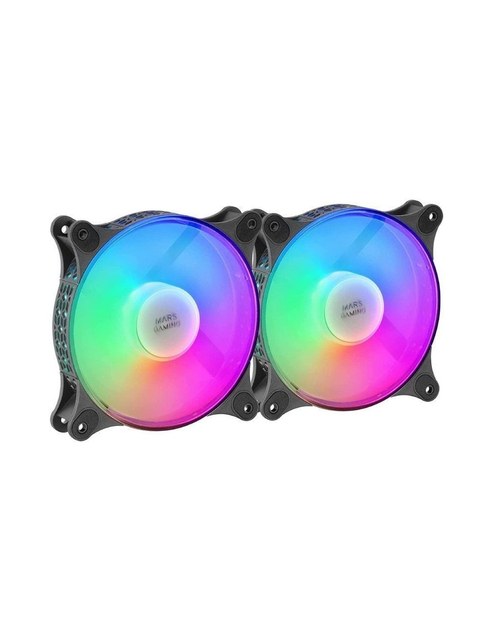 Pack 2 Ventiladores Mars Gaming MFDUO/ 12cm/ FRGB