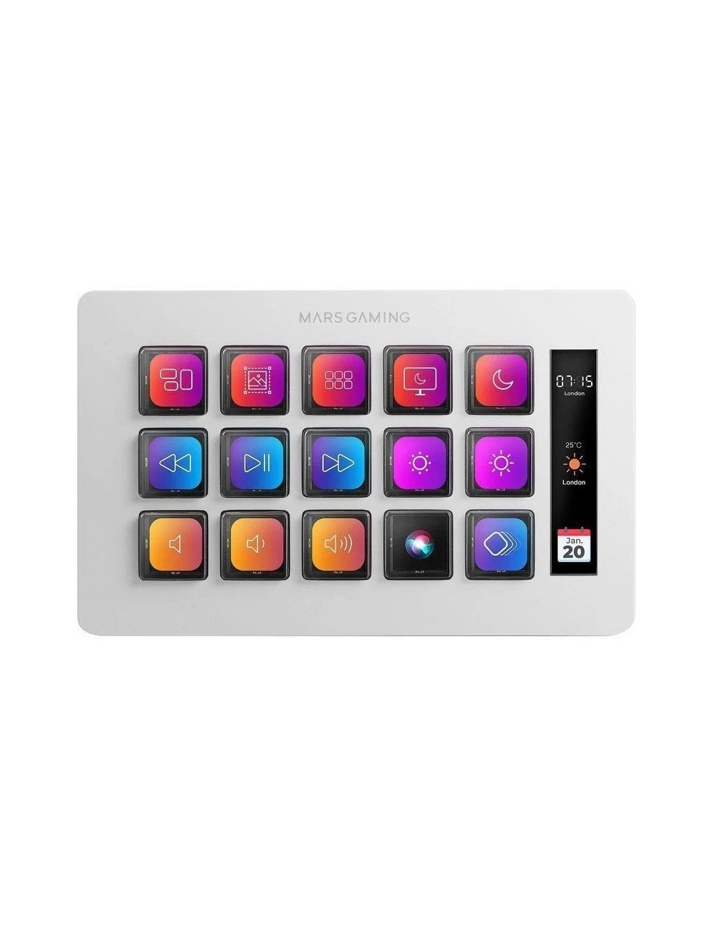Stream Deck Slim Mars Gaming MSD-ONE/ 15 Teclas LCD/ Blanco