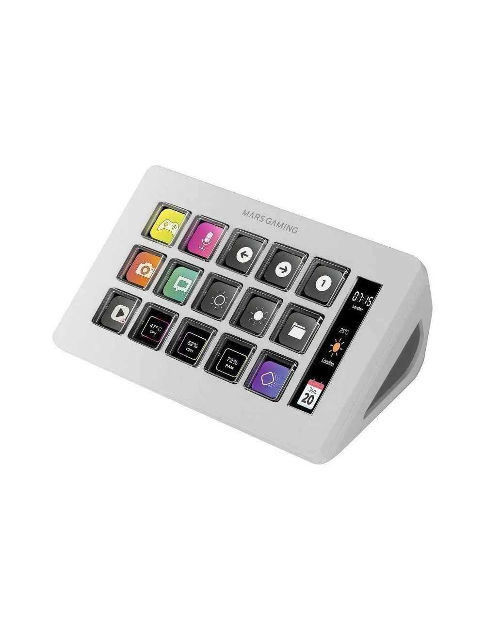 Stream Deck Slim Mars Gaming MSD-ONE/ 15 Teclas LCD/ Blanco