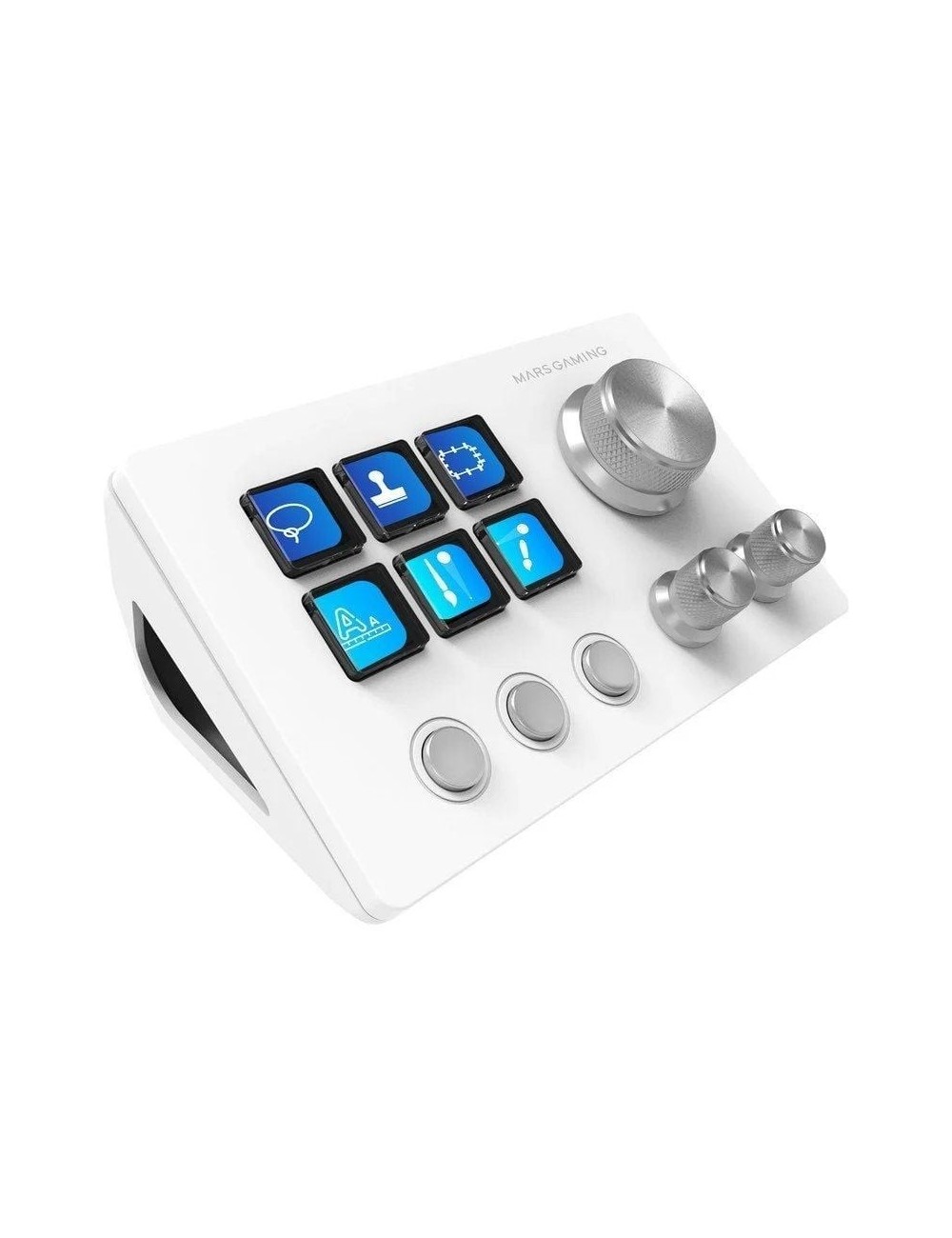 Control Deck Mars Gaming MSD-TWO/ 6 Teclas LCD/ 3 Ruedas/ 3 Botones/ Blanco