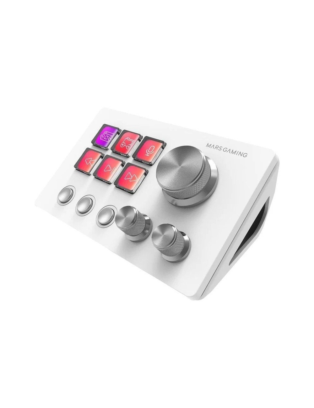 Control Deck Mars Gaming MSD-TWO/ 6 Teclas LCD/ 3 Ruedas/ 3 Botones/ Blanco