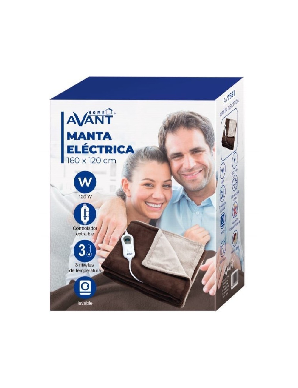 Manta Eléctrica Avant AV7591/ Marrón y Beige