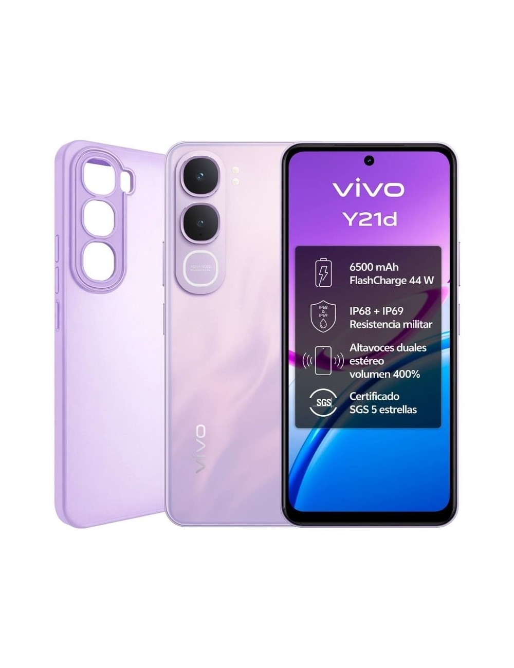 Smartphone Vivo Y21D 6GB/ 256GB/ 6.68'/ Púrpura